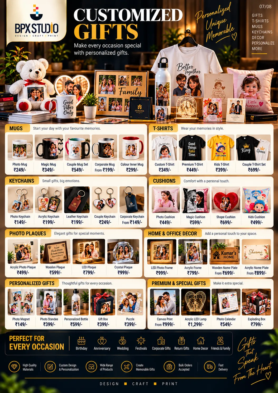 PERSONALIZED GIFTS / PHOTO MEMORIES